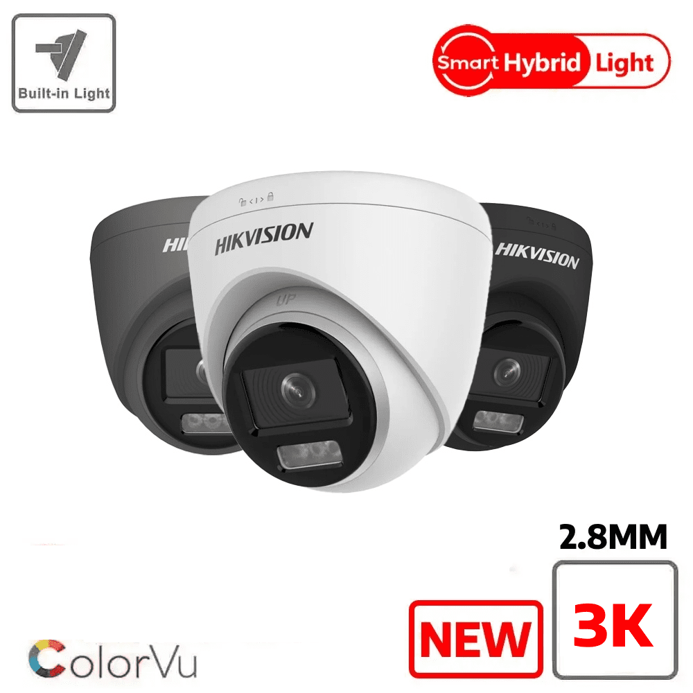 Hikvision 3K DS-2CE72KF3T-LE Smart Hybrid ColorVu POC Fixed Lens Turret Camera