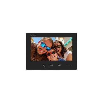 Hikvision DS-KH7300EY-WTE2 7" IPS Touch Screen 2-Wire Indoor Station with 3-Touch Buttons (Black)