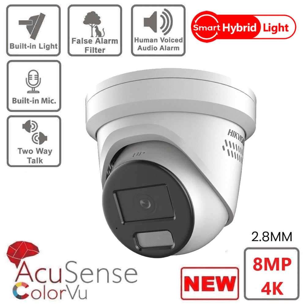 Hikvsion 8MP 4K DS-2CD2387G2H-LISU/SL Smart Hybrid Light with ColorVu Fixed Turret