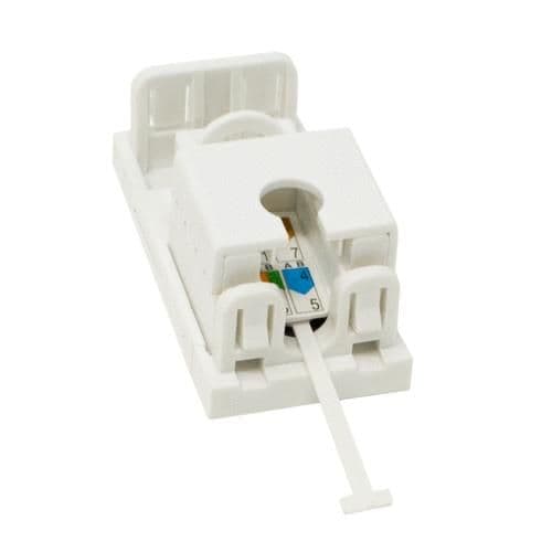 Low Profile LP-MODC5E Cat5e Unshielded RJ45 Outlet Module White Network Module