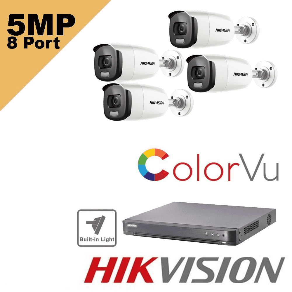 TVI 5MP ColorVu Bullet Kit 20m DS-2CE12HFT-F 8 Channel